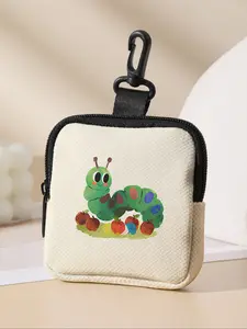 Caterpillar Pattern Coin Purse, Multifunctional Storage Bag, Durable Polyester, Digital Printing, Key Card Holder, Ideal Gift