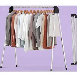 Foldable Stainless Steel Laundry Rack, Collapsible Clothes Airer for Indoor & Outdoor Use, Portable Drying Rack for Travel, Space-Saving Clothes Hanger for Sweater Baby Towel, Heavy-Duty Rustproof Design