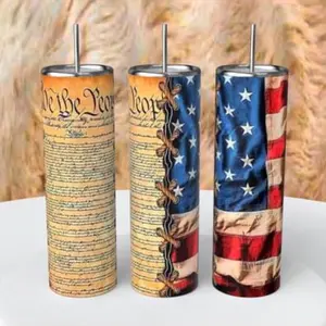We the People Tumbler with lid and straw