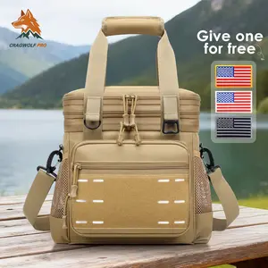 CragWolf Pro Lunch Box Cooler Bag - Tactical Insulated Lunchbox for Men - Large  Expandable Lunch Pail for Adults Work Outdoor Shifts Trips Black , office outdoor picnic trip, lunch cooler bag , leak proof cooler backpack Travel Essentials,camping tote