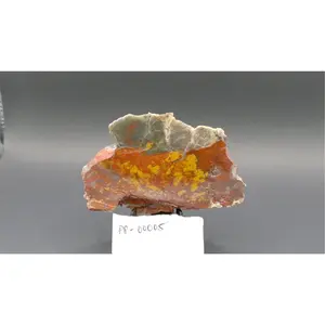Bean-Like Haystack Butte Jellybean Jasper Semi-Finished Semiprecious Stone Slab, 2.25"x3.75"x~3/8" Size, Natural Edge, Rough-Cut, PP-00005