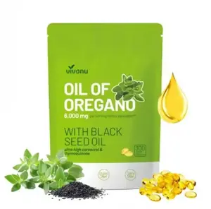 VivoNu Oil of Oregano 300 Capsules with Black Seed i-Natural Antioxidants for Fitness & Nutritional Support -Highly Effective Botanical Edible Dietary Supplement and Black Seed Oil Tablets