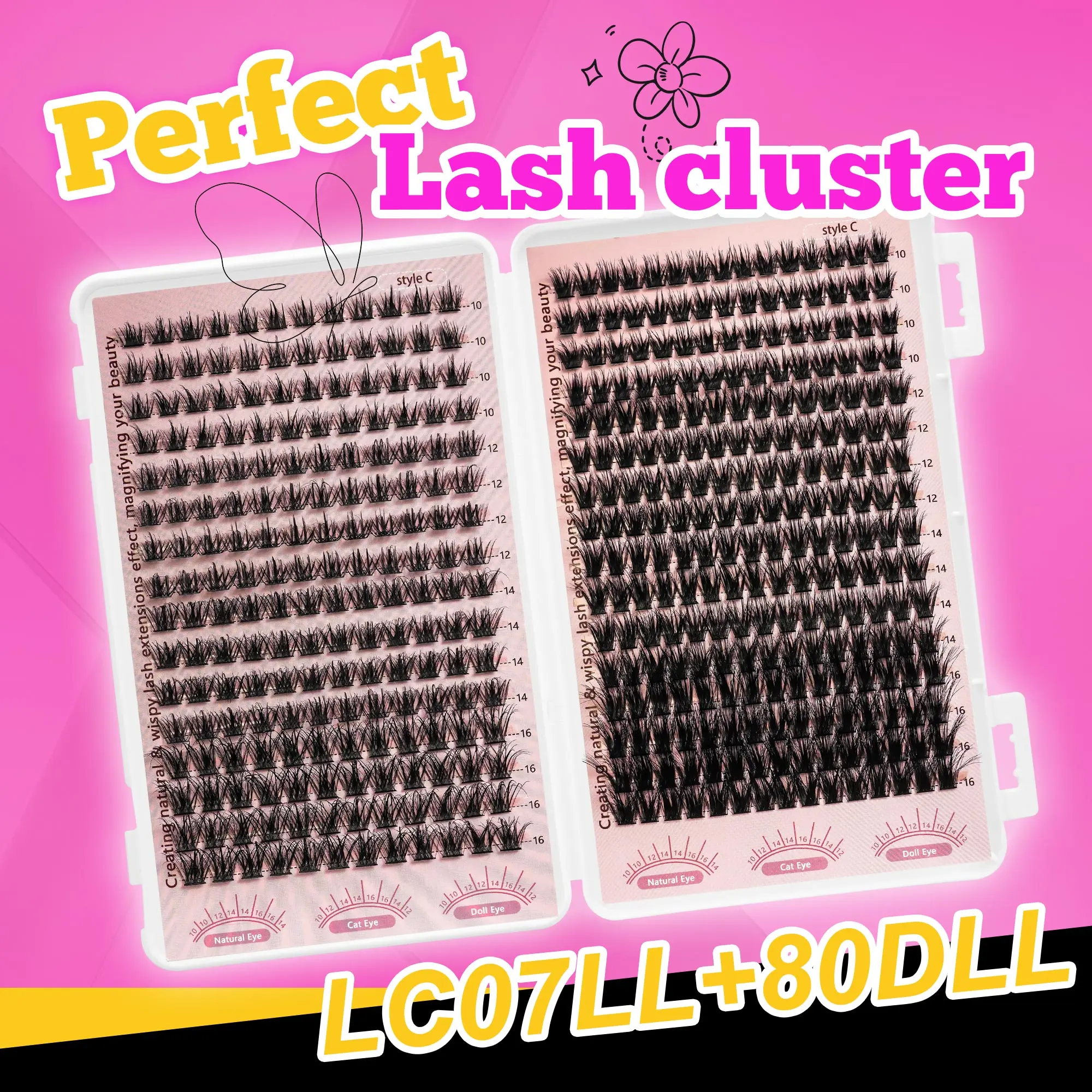 432PCS 5D Messy False Eyelash Extension Set, Multi Style Mixed Set, Fluffy D-Roll, Natural Appearance, Curly, Thick, Soft, Lightweight False Eyelash, Durable, Ultra Light, Ultra Soft, Reusable for Beginners, Used at Home, Daily Life, Party