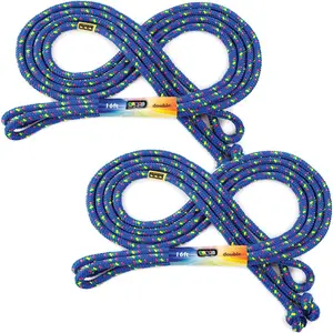 16' Foot  Rope 2 Pack - Long  Ropes for Double Dutch - Outdoor  Ropes for  and Adults to Play Family  & Exercise