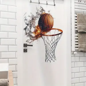 Basketball Wall Sticker Decal, Basketball Theme Decorative Vinyl Lettering, Durable & Reusable Design, Perfect Gift for Sports Fans