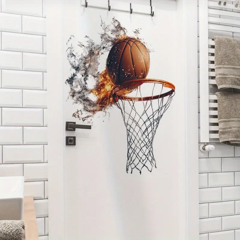 Basketball Wall Sticker Decal, Basketball Theme Decorative Vinyl Lettering, Home Decor, Durable & Reusable Design, Perfect Gift for Sports Fans