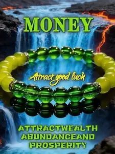 8mm Lucky Charm Healing Crystal Bracelet, Vintage Bohemian Style, Gradient Stone Design, Perfect for Everyday Wear or Gifting, All Occasions, Holiday Gift