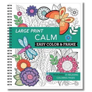 Large Print Easy Color & Frame - Calm (Stress Relief Coloring Book) mindfulness book COLORSTROLOGY Art special edition