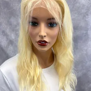 16” blond full lace wig body wave 100% human hair