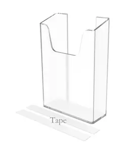 FixtureDisplays® Clear Wall Mount Literature Holder Leaflet Trifold Brochure Pocket with Double-sided Tape 4" Wide X 1.5" Deep X 6" Tall, Holds Envelops, Suggestion Cards 10056-NF