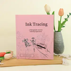 Ink Tracing: Therapeutic Reverse Coloring Book with 10 Traceable Floral Prints – Pre-Drawn Botanical Artwork for Easy Inking, Stress Relief, and Framable Results, Ideal for Mindfulness Practice and Creative Self-Care