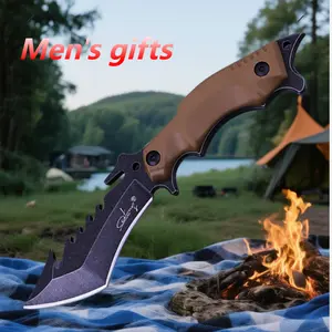 Sharp Stainless Steel Camping Fruit Knife - G10 Handle - Suitable for Cutting Meat For Outdoor Fishing & Cooking