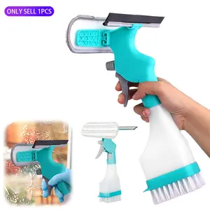 New Multifunctional Glass Cleaning Tool, 4-in-1 Glass Cleaning Tool Set, Glass Wiper with Spray Function, Portable Multifunctional Replaceable Bottle, Suitable for Glass/shower/car Cleaning Tools.