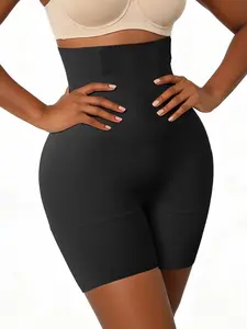 Queenral Women's High Waist Seamless Shapewear Shorts Tummy Control Butt Lifting Slimming Shaping Panties Daily Wear