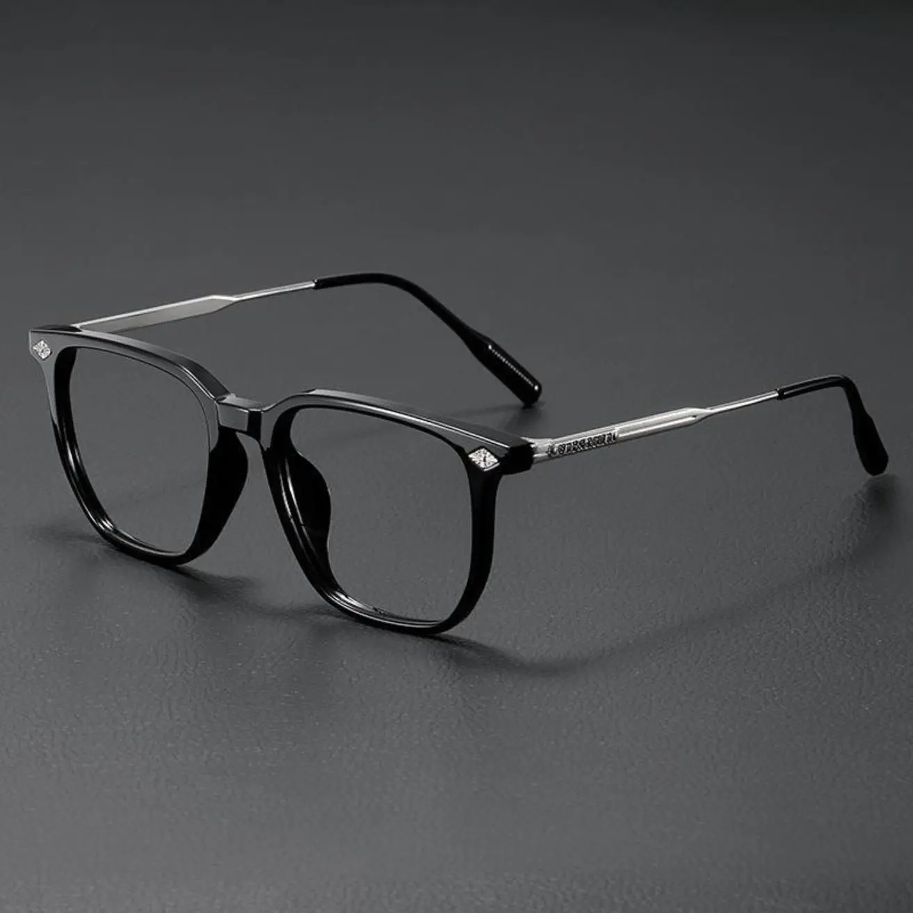 Ultra-Light TR90 Frame Blue Light Fashion Glasses - Trendy Square Plain Frame Eyewear for Eye Strain Relief, Outdoor Sports Use, Blue Light Glasses
