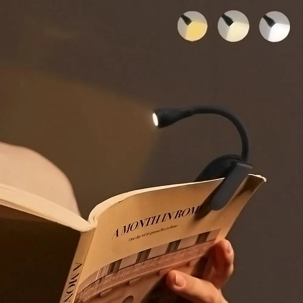 Rechargeable Mini Book Light, Adjustable USB Rechargeable Clip-on Book Light, Portable LED Reading Light for Home Office