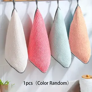 Coral Velvet Kitchen Rags, Mixed Color Absorbent Square Towels, Household Clean Oil-free Rags, Commercial Cleaning Tools, Cleaning Pads for Tables and Dishes