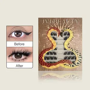 JVLBEAUTY 【Cat Eye】Fox-style False Eyelashes, Curly & Voluminous, Light European & American Style, Slanted Winged Eye End, Original Design, Soft & Comfortable