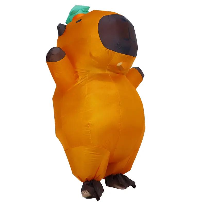 7ft Giant Dancing Capybara Inflatable Costume Mascot For Adult - Blow Up in 30s! Halloween & Christmas Party Dress Up Prop #PartyTok Prank Your Friends! (Tear-Resistant Polyester)