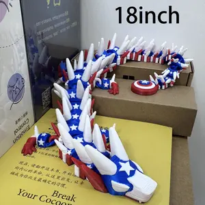 18-inch large-sized 3D printed multi-pattern-themed dragon-shaped artistic statues. Suitable as home decorations or ornaments for collectors. Intriguing home accessories. summerwins