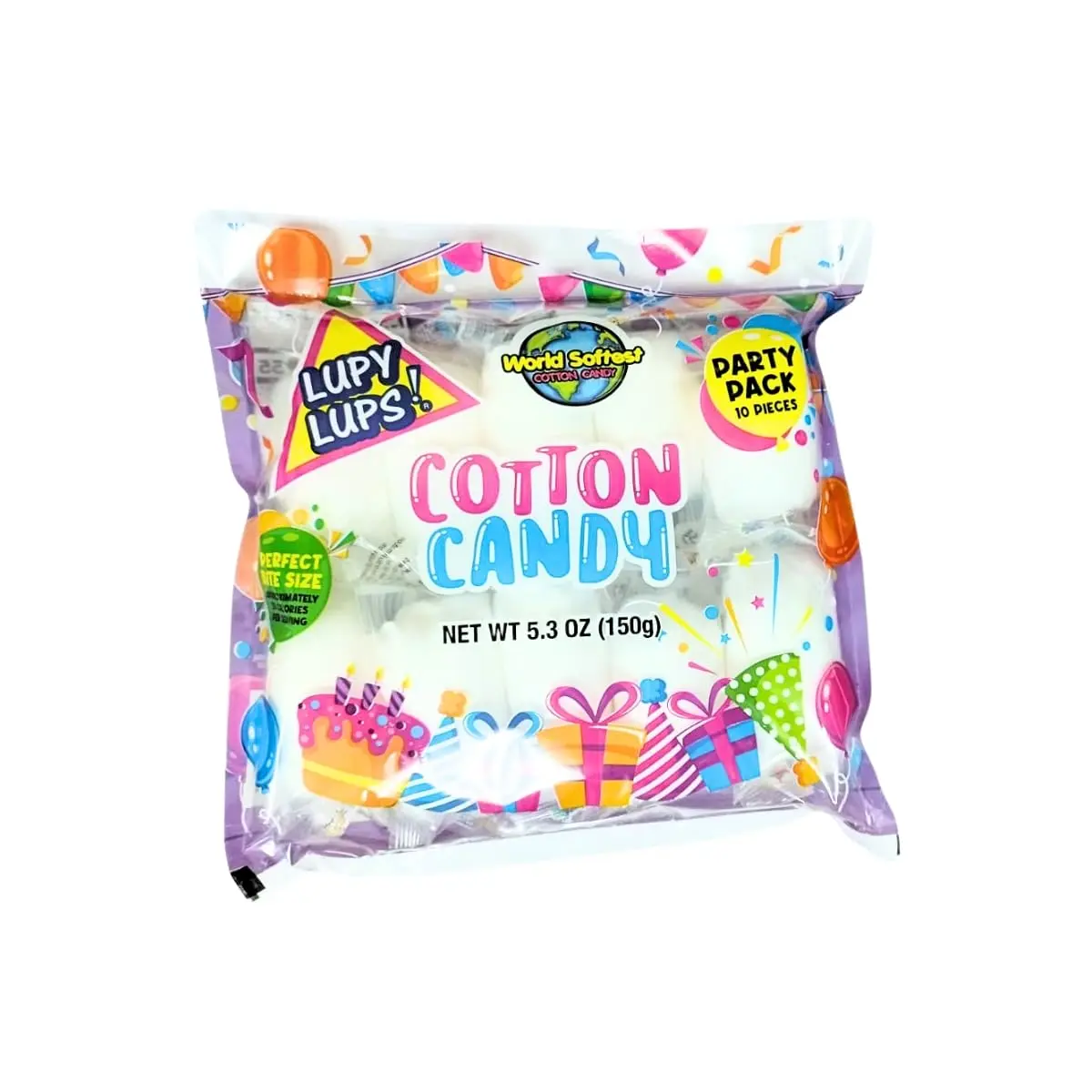 Oops!Cotton Candy Party – Individually Wrapped Small bags, 0.5 oz Each – Perfect for Stockings, Treats, Party Favors, Buffet Tables, and Piñatas Watermelon, 10