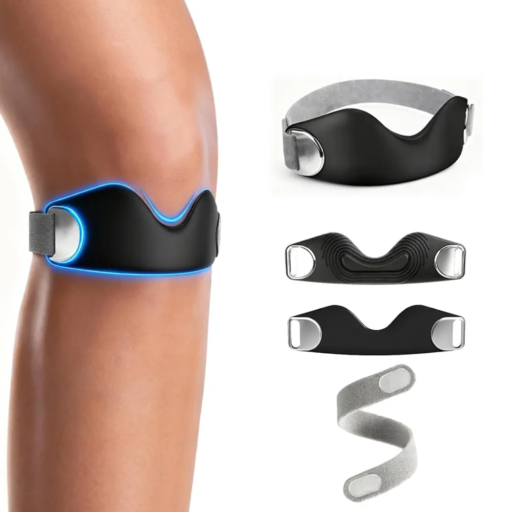 2-Piece Silicone Patella Bands for Knee Pain - Unisex Stretchy Supportive Protective Gear, Open Design Knee Support Brace with Anti-Slip Texture for Stabilizing Support & 11.02-15.74in Fit