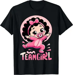 Team Girl Baby Gender Reveal Party Announcement T-Shirt