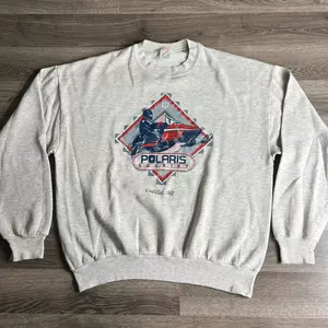 VTG Polaris Snowmobile Sweatshirt 1990s Michiga T Shirt Hoodie Made In USA REPRINT