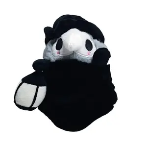 New 20cm Cartoon Animal Crow Doctor Stuffed Plush Gift, Halloween Doctor Party Prom Props, Luminous Plush Gifts for Kids