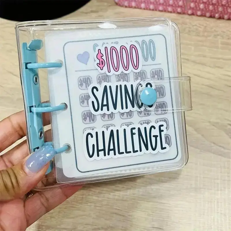 1000 Dollar Savings Challenge Binder, Money Saving Binder, Fashion Mini Portable Budget Binder with Envelope, Spring Edition, Savings Challenge Planner, Savings Tracker Organizer, Budget Planners