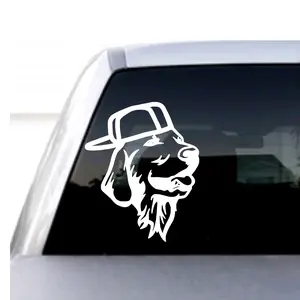 Golden Retriever with Hat Decal
