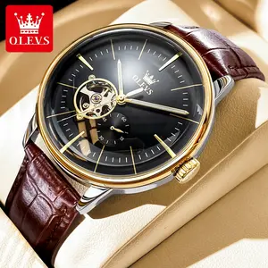 Celebrity endorsement trendy popular hollow design dial luminous waterproof fully automatic mechanical watch OLEVS brand simple luxury business men's watch 6708