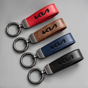 High Grade Leather Car Keychain Key Rings, Custom Gift 3D Imprinting, Compatible with Kia Models, Stylish & Durable Accessory