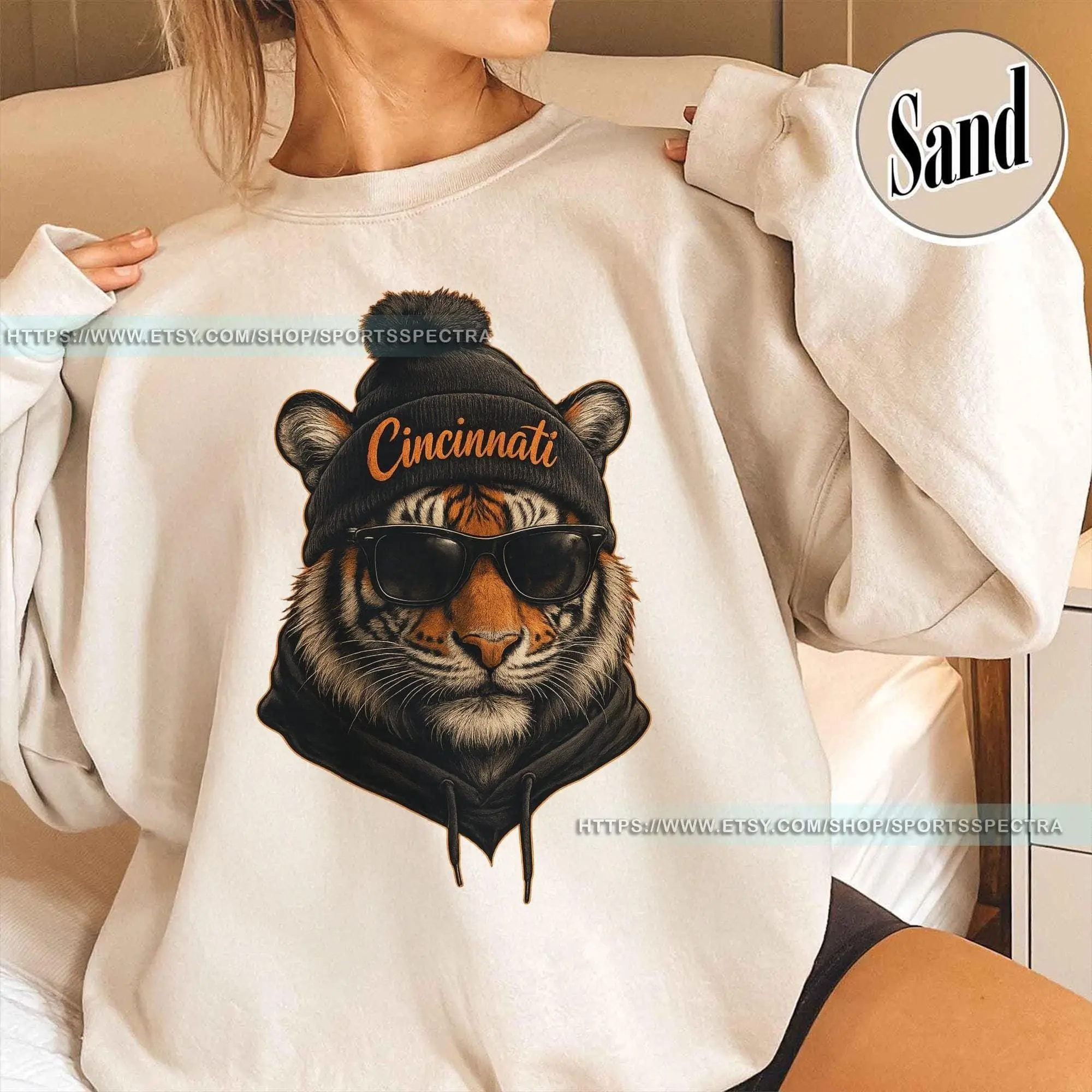 [Sale Up To 50%] Cincinnati Football Mascot Sweatshirt, Cincinnati Game Day Crewneck, Cincinnati Football Game Day Sweater, Bengals Fan Gift