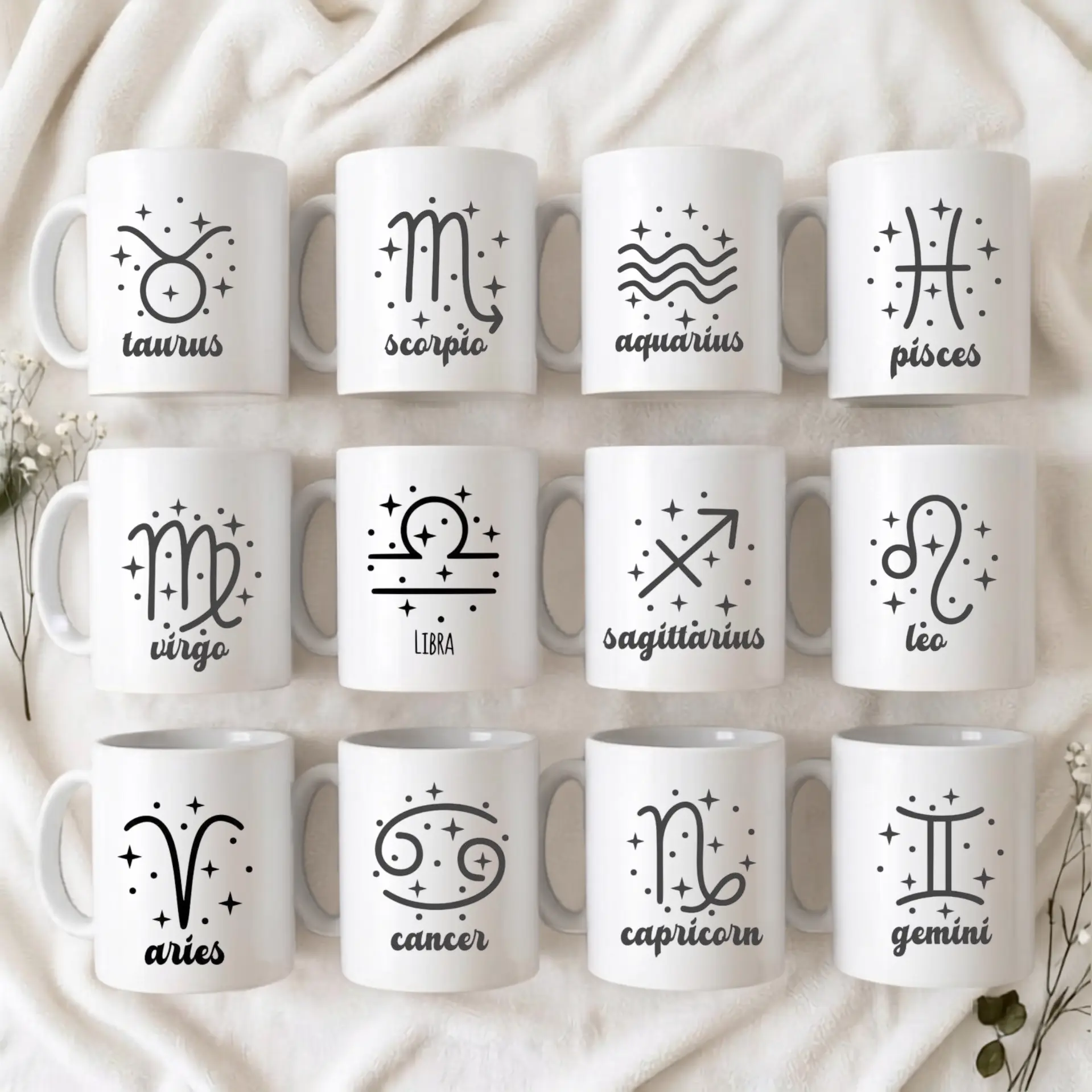 Zodiac Astrology Coffee Mug - Horoscope Sign Ceramic mug and Minimalist Celestial Gift for Zodiac Lovers | GHINI