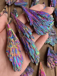 Titanium Aura Rainbow Kyanite Blades, Natural Stone Crystal for DIY Jewelry Making, Fashion Accessories for Women & Men, Aurora Crystals