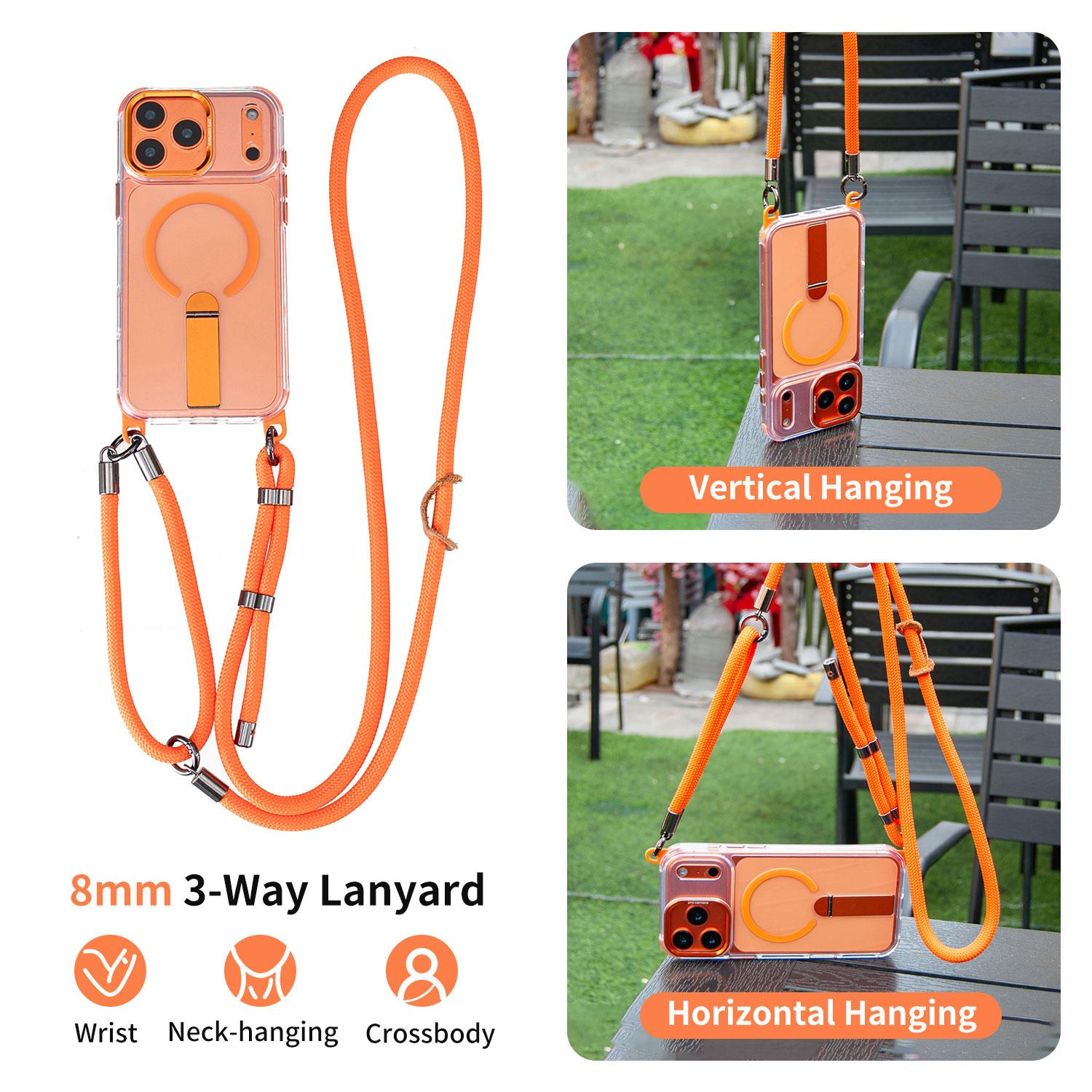 MagSafe Phone Cover with Detachable Crossbody Neck Lanyard Strap, Shockproof Transparent Acrylic Casing, Camera-Friendly Magnetic Accessory for iPhone 17 Pro Max, 16, 15, 14, 13, Handheld Protection Phone Accessories #MothersDayGift#SummerVibes summerwins