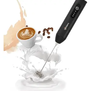 Rechargeable Milk Frother Handheld,3 Speed Adjustable Electric Whisk  Maker, Handheld Drink Mixer, Frother Wand,Milk Foamer for , Drinks (Black)
