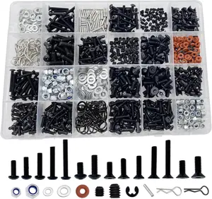 1000 count RC Screw Kit,RC Screws for Traxxas Arrma Axial Redcat HPS SCX10 1/8 1/10 1/12 1/16 Scale RC   Crawler, Screws Assortment Set, Hardware Fasteners (1000pcs RC Screw Kit)Quesear