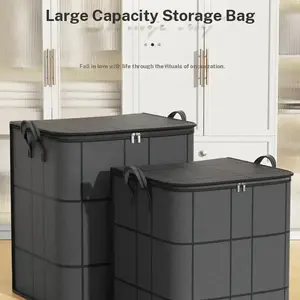 2026 Premium Thick Composite Fabric Storage Bags | Extra Large Capacity Seasonal Item Storage for Clothes Comforters Bedding | Heavy Duty Moving Storage Organizer Bags Waterproof Storage Bag