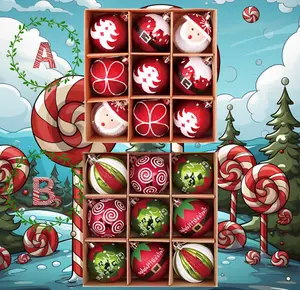 9Pcs Christmas Ornaments. Choice of 2 Christmas Decoration Designs. Holiday Decorations for the Holiday Season. Handcrafted. X-Mas Ornaments