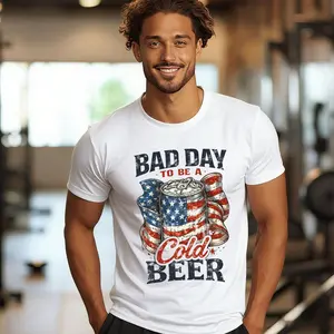 4th of July Humorous DTF Iron-On Transfer Paper - Cold Beer Design Applique for T-Shirts, Bags - Independence Day Freedom Decor, Washable Long-Lasting Sewing Trim Embellishment
