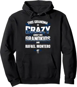Grandma Crazy for Rafael Montero Houston Baseball MLBPA Pullover Hoodie