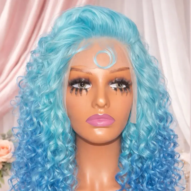 Nola - 20inch Frontal Wig - Custom Color - Virgin Human Hair - Curled - Stlyed - Customed Queens Co Wig