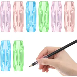 8-Pack  Grippers for Pencils with 3 Concaves,  Comfort Pencil Grippers for Relieving Fingers  Writing Aid Universal Pencil Gripper for  Adults Handwriting