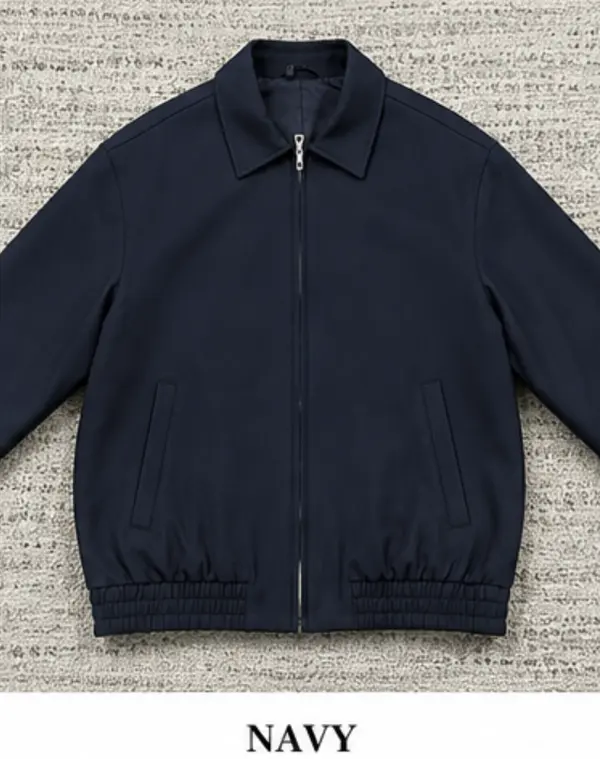 Modern Essential Zip Up Jacket - Navy