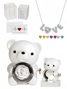 Scarlet Heart Weave Love · Diamond Whisper Original light luxury LOVE gem necklace with premium feel.Comes with a lovely rotating rose bear jewelry gift box.Perfect mysterious gift for birthdays, Mother’s Day and Valentine’s Day.