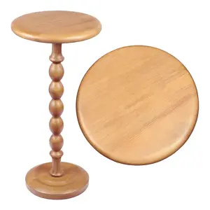 Augustus 24.5" Cottage Classic Spindle Wood Pedestal Round Drink Table and Decorative End Table