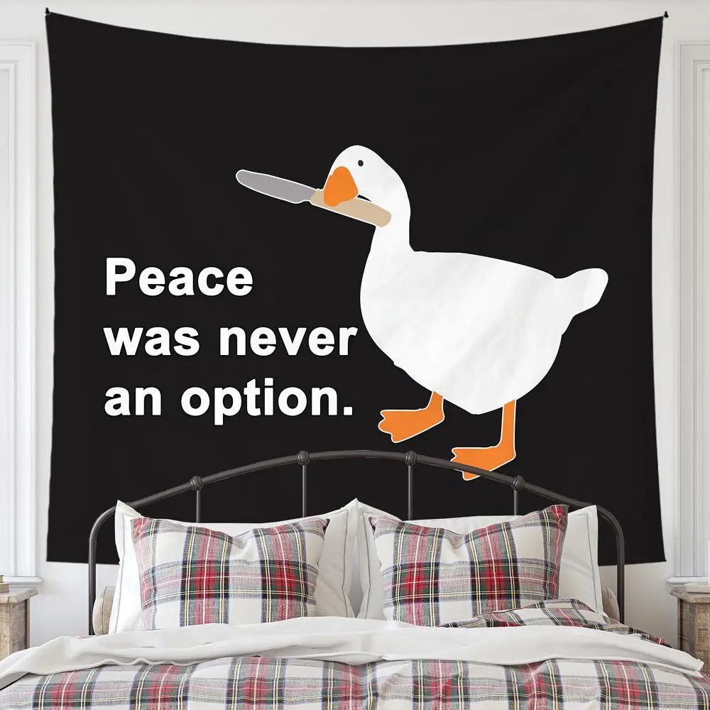 Duck & Letter Print Decorative Tapestry - Indoor Wall Hanging Blanket for Home Bedroom, Living Room Room Decor
