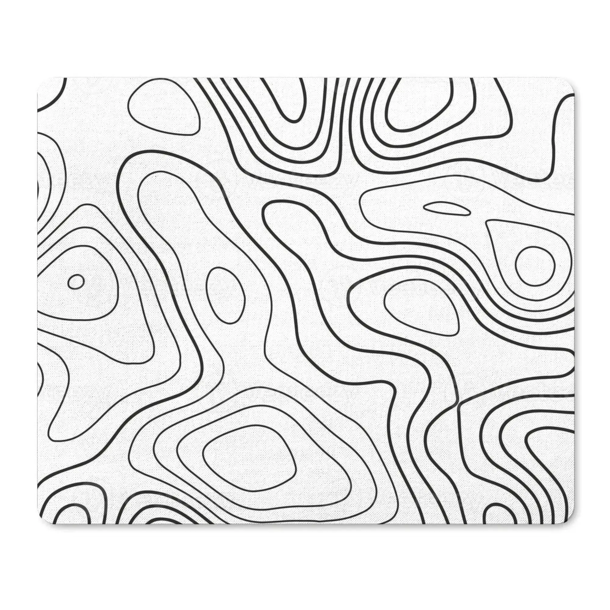 Topographic Square Mouse Pad Rubber Anti-slip Mousepads Small Decor Desk Pads Back to School 9.84*11.81 in